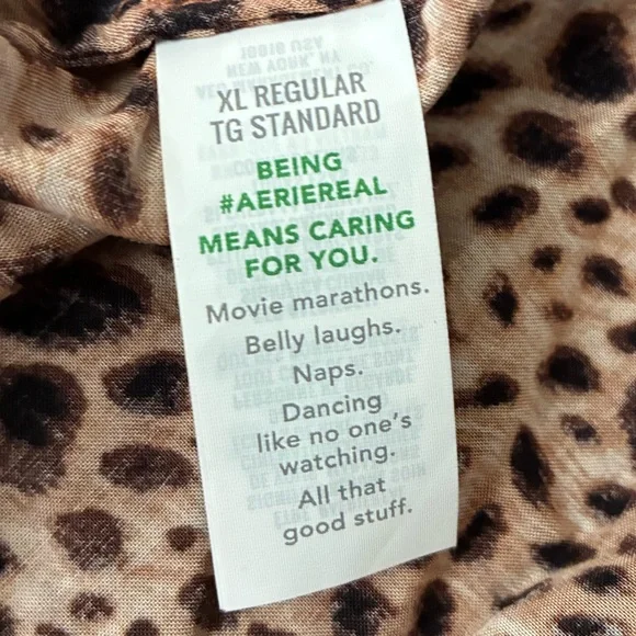 Aerie Party Pant Leopard Print Wide-Leg Flowy Pants XL - Picture 9 of 12